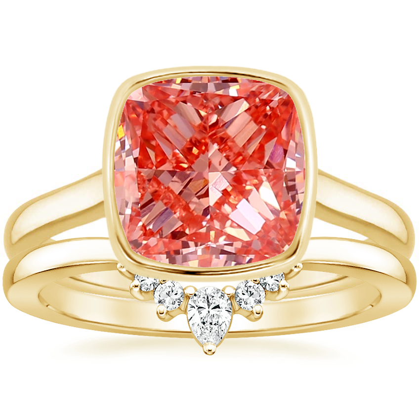 18K Yellow Gold Luna Ring with Lunette Diamond Ring Brilliant Earth