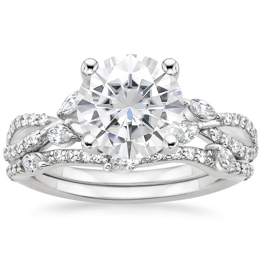 18KW Moissanite Luxe Willow Bridal Set (1/2 ct. tw.), top view
