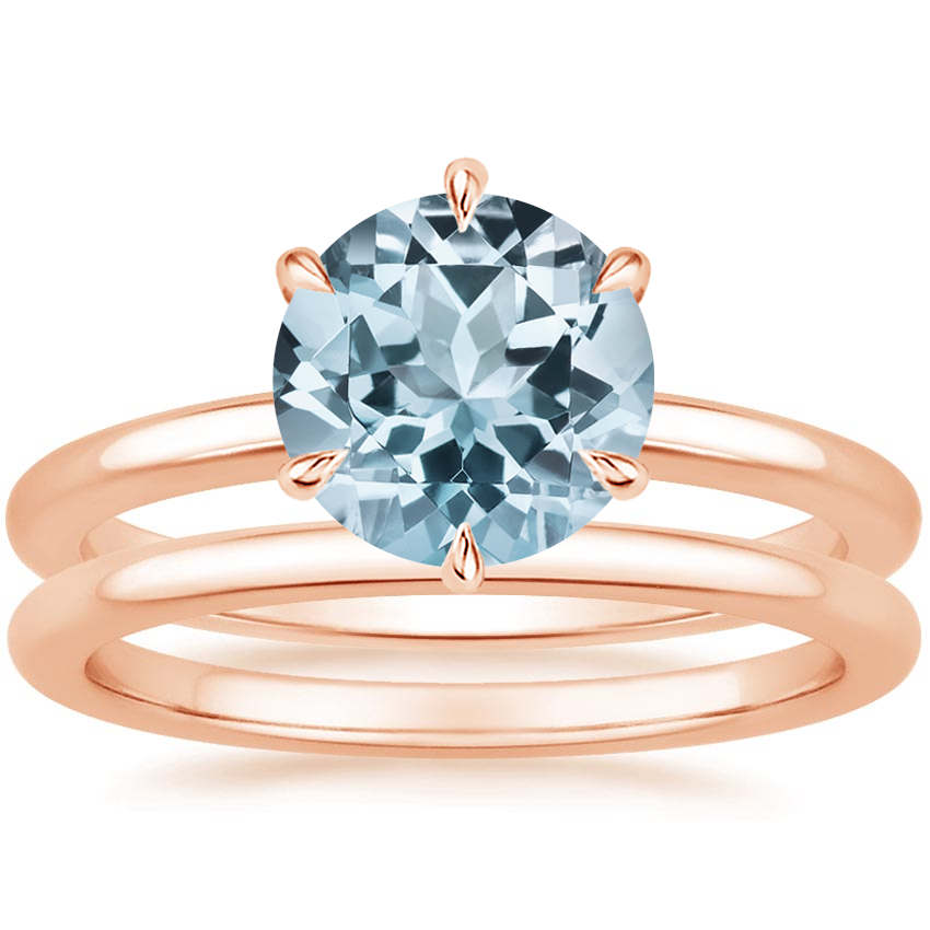 14KR Aquamarine Esme Bridal Set, top view