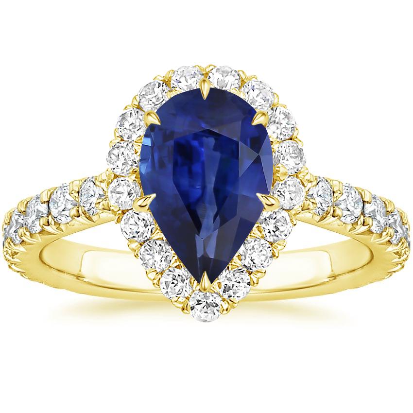 18K Yellow Gold Estelle Halo Diamond Ring (3/4 ct. tw.), large top view
