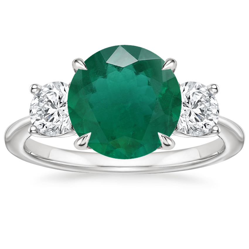 Platinum Luxe Selene Three Stone Diamond Ring (2/3 ct. tw.), large top view