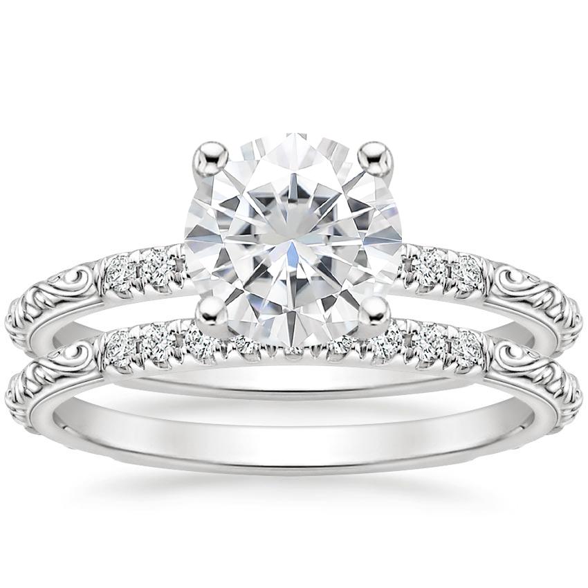 PT Moissanite Adeline Diamond Bridal Set, top view