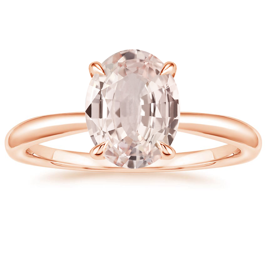 14K Rose Gold Freesia 2mm Solitaire Ring, large top view