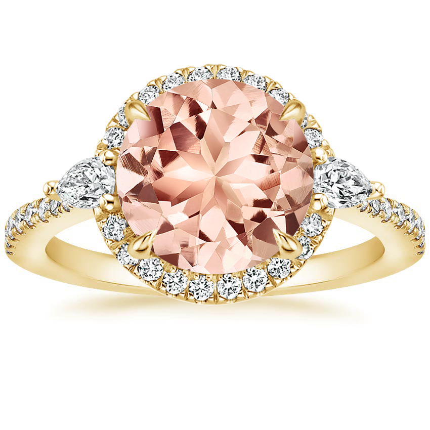 Morganite Luxe Aria Halo Diamond Ring (1/4 ct. tw.) in 18K Yellow Gold
