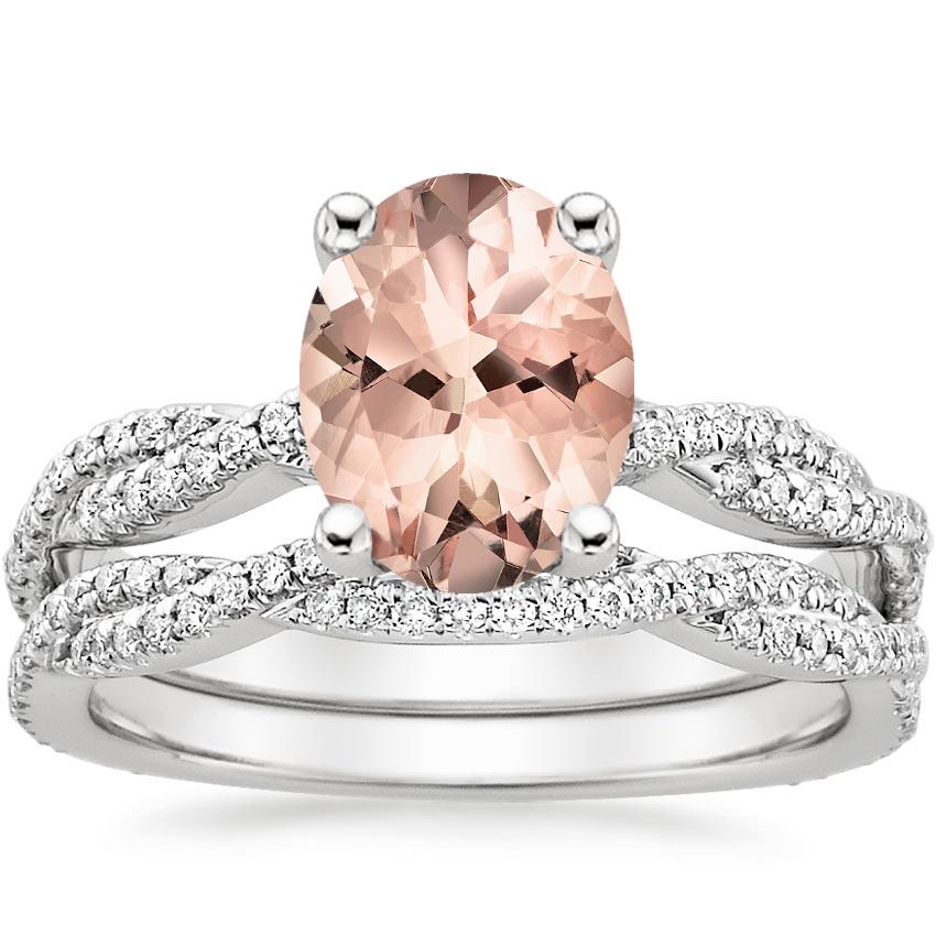 PT Morganite Petite Luxe Twisted Vine Bridal Set (1/2 ct. tw.), top view