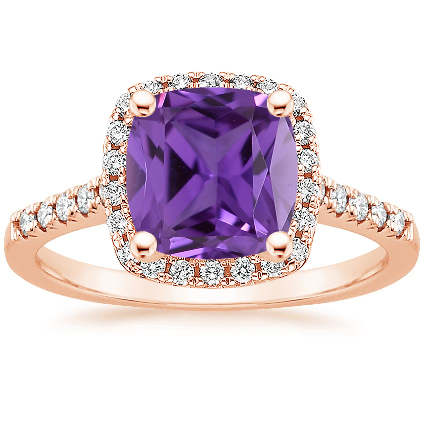 14K Rose Gold Odessa Halo Diamond Ring (1/5 ct. tw.), large top view