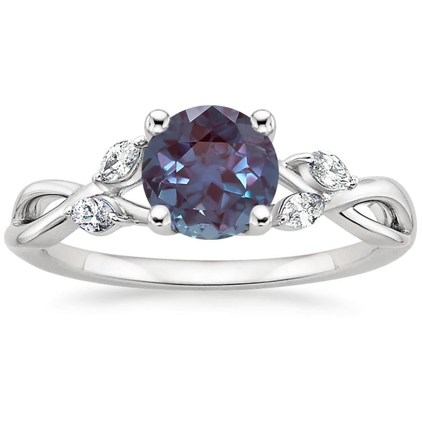 18K White Gold Willow Diamond Ring (1/8 ct. tw.), large top view