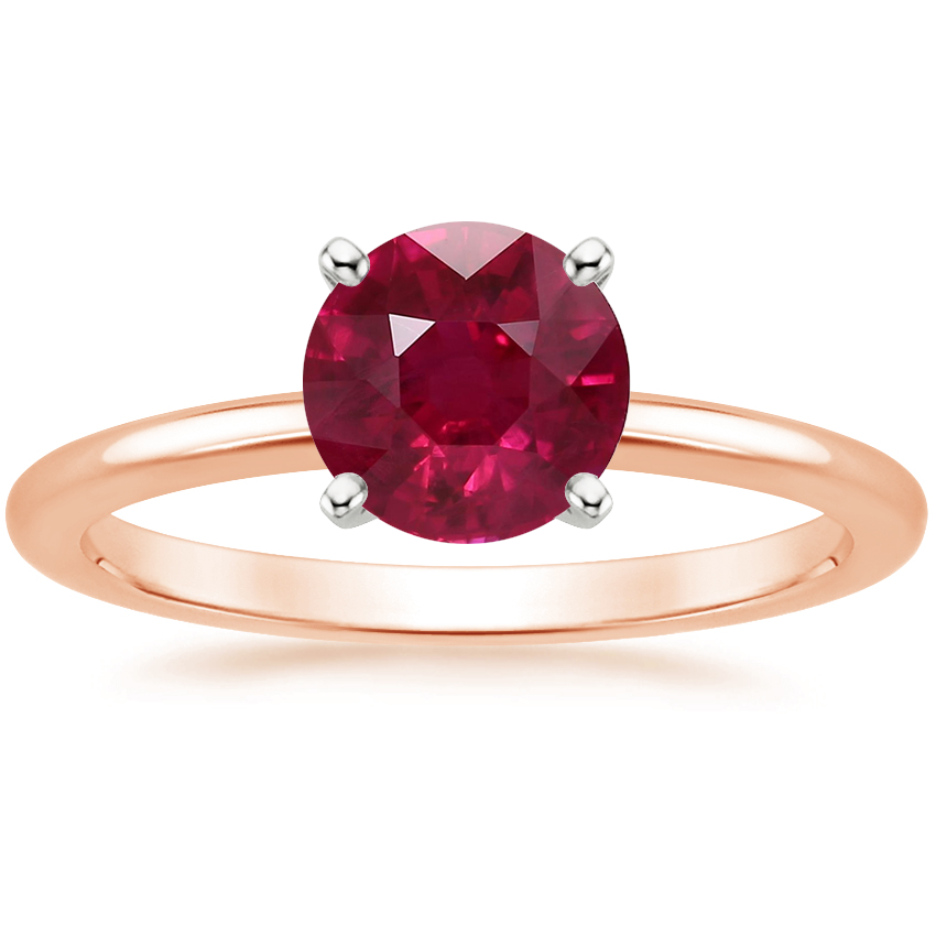 14K Rose Gold Four-Prong Comfort Fit 1.5mm Ring, large top view