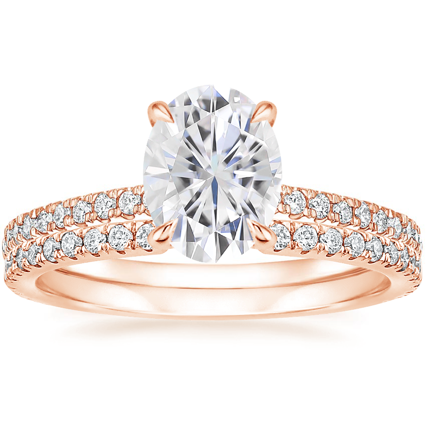 14K Rose Gold Petite Demi Diamond Ring (1/5 ct. tw.) with Luxe Sia Diamond Ring (1/5 ct. tw.)