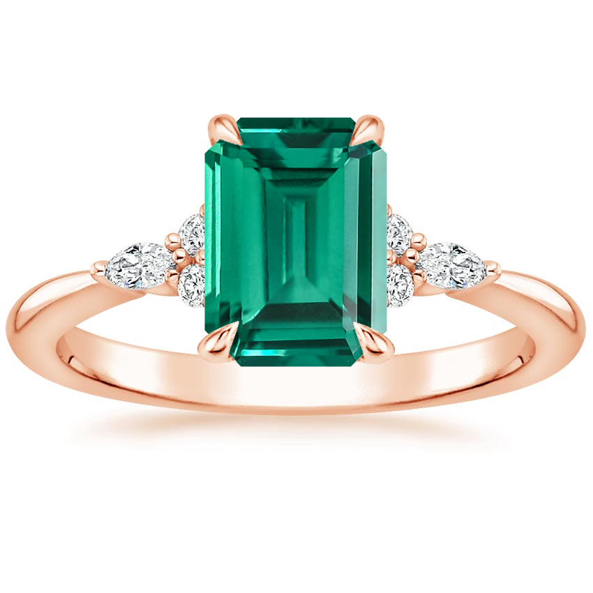 14K Rose Gold Nadia Diamond Ring, large top view