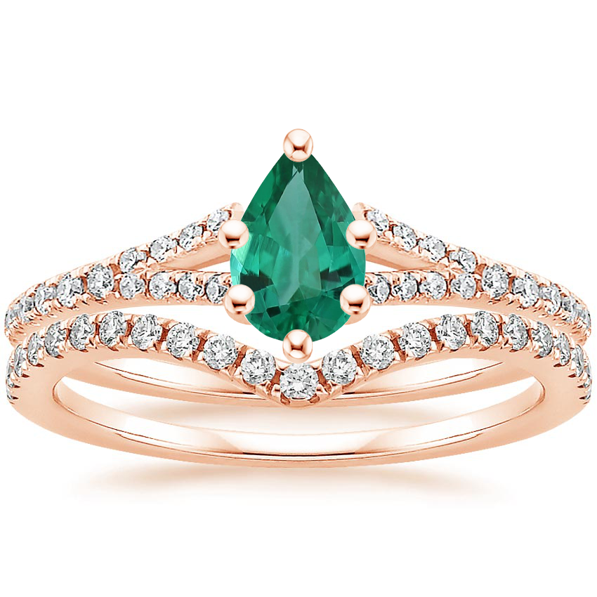 14K Rose Gold Flair Diamond Bridal Set (1/3 ct. tw.)