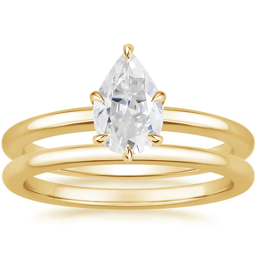 18KY Moissanite Esme Bridal Set, top view