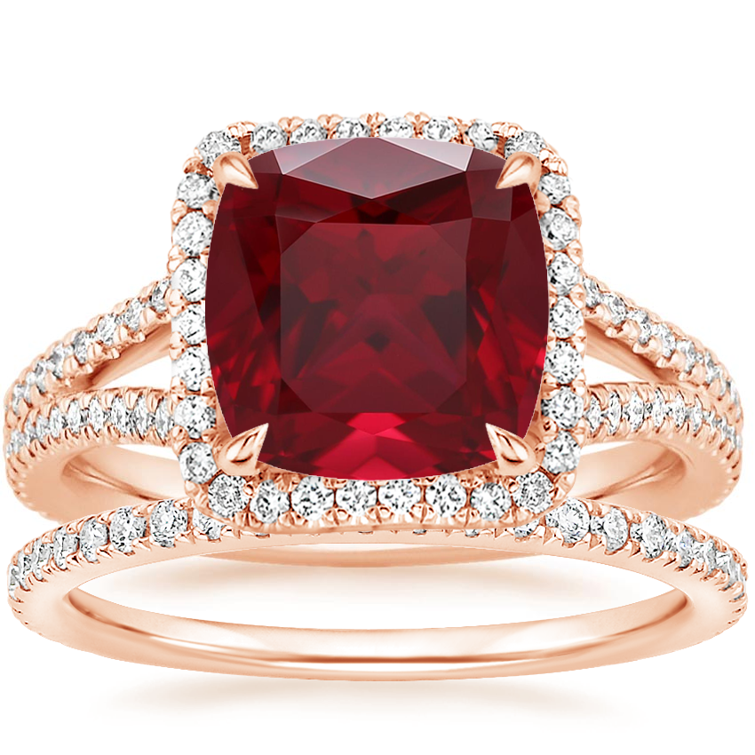 14K Rose Gold Fortuna Diamond Ring (1/2 ct. tw.) with Luxe Ballad Diamond Ring (1/4 ct. tw.)