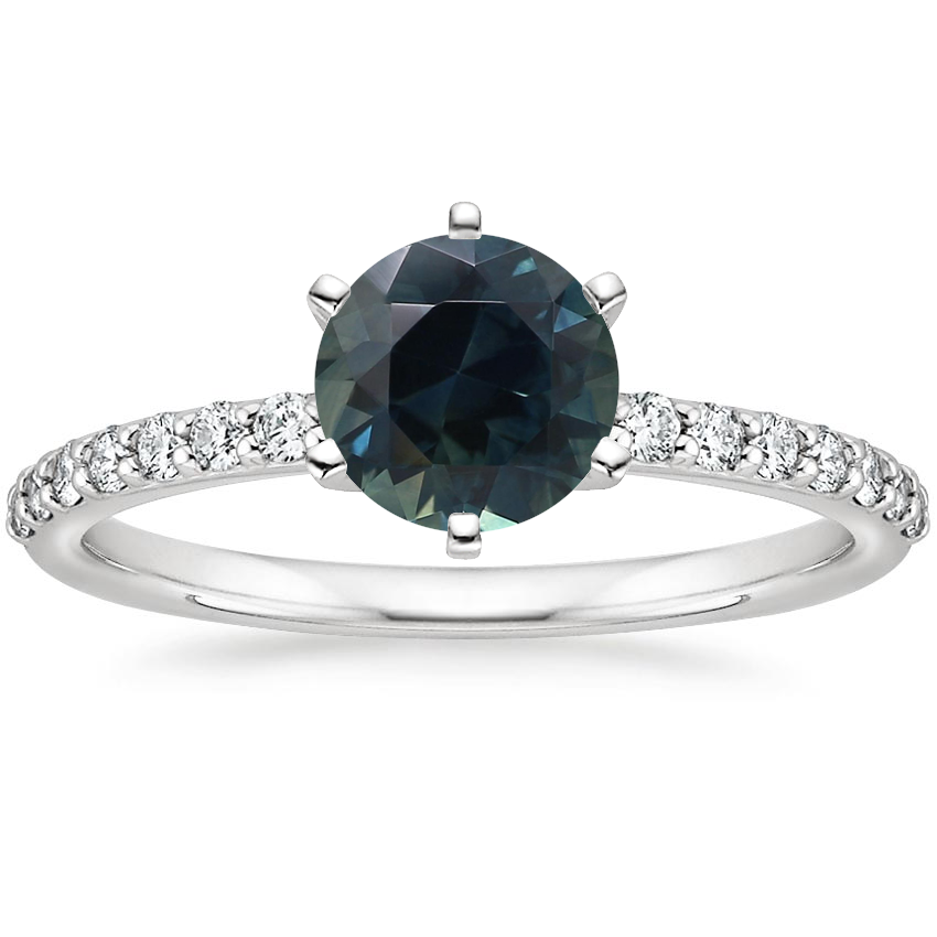 Sapphire Six Prong Petite Shared Prong Diamond Ring (1/5 ct. tw.) in 14K White Gold