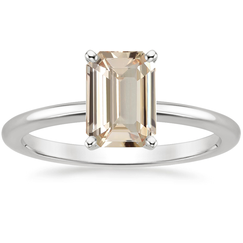 18K White Gold Four-Prong Comfort Fit 1.5mm Ring, large top view