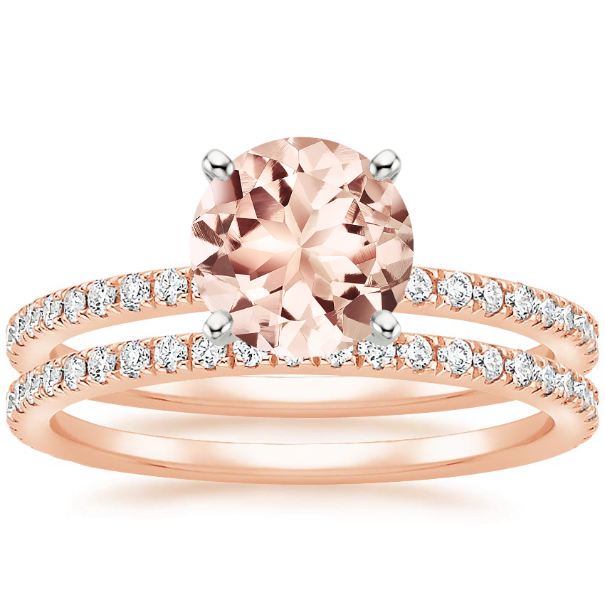 14KR Morganite Luxe Ballad Bridal Set (1/2 ct. tw.), top view
