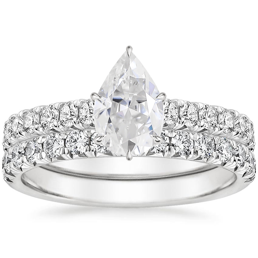 18KW Moissanite Sienna Diamond Bridal Set (7/8 ct. tw.), top view