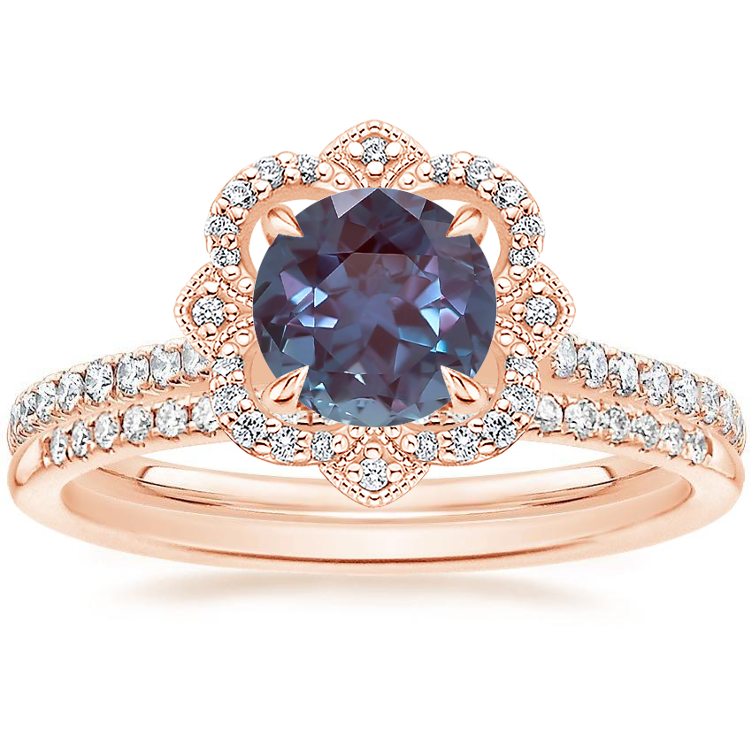 14K Rose Gold Reina Diamond Ring 1 4 ct. tw. with Whisper Diamond Ring 1 10 ct. tw
