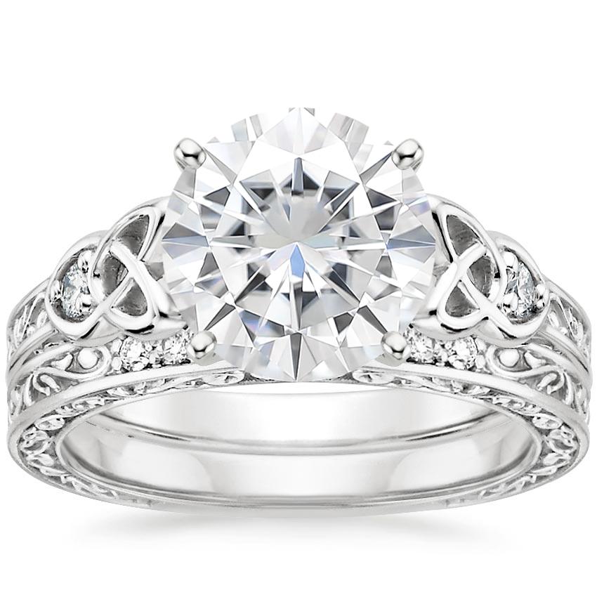 18KW Moissanite Aberdeen Diamond Bridal Set, top view