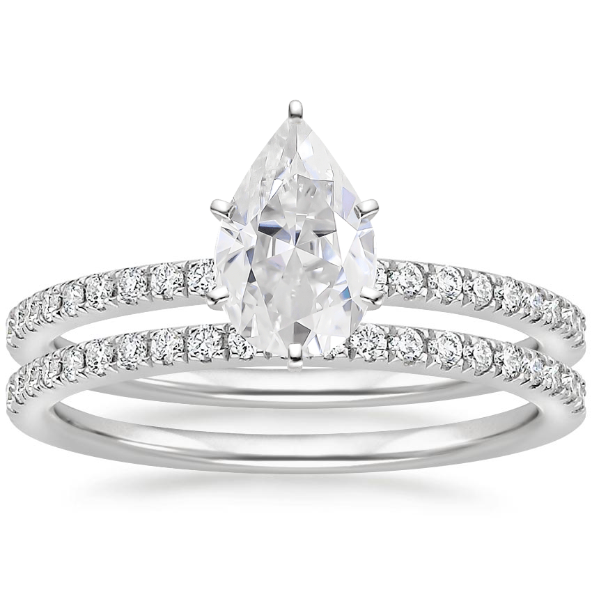 18KW Moissanite Ballad Diamond Bridal Set (1/3 ct. tw.), top view