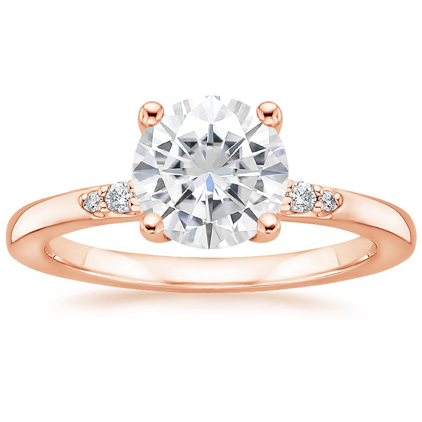 Rose Gold Moissanite Petite Perfect Fit Diamond Ring
