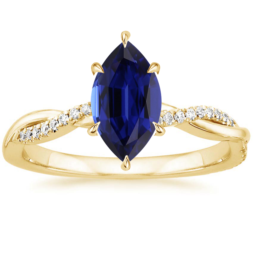18K Yellow Gold Petite Twisted Vine Diamond Ring (1/8 ct. tw.), large top view