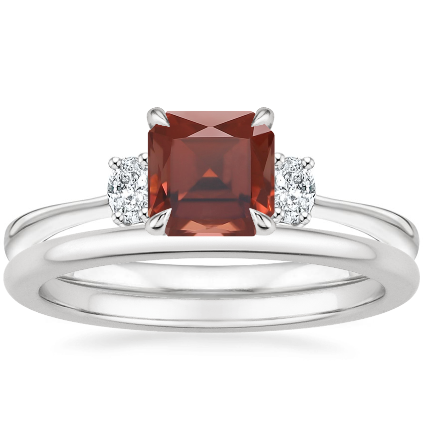 Platinum Sonata Diamond Ring with Petite Comfort Fit Wedding Ring