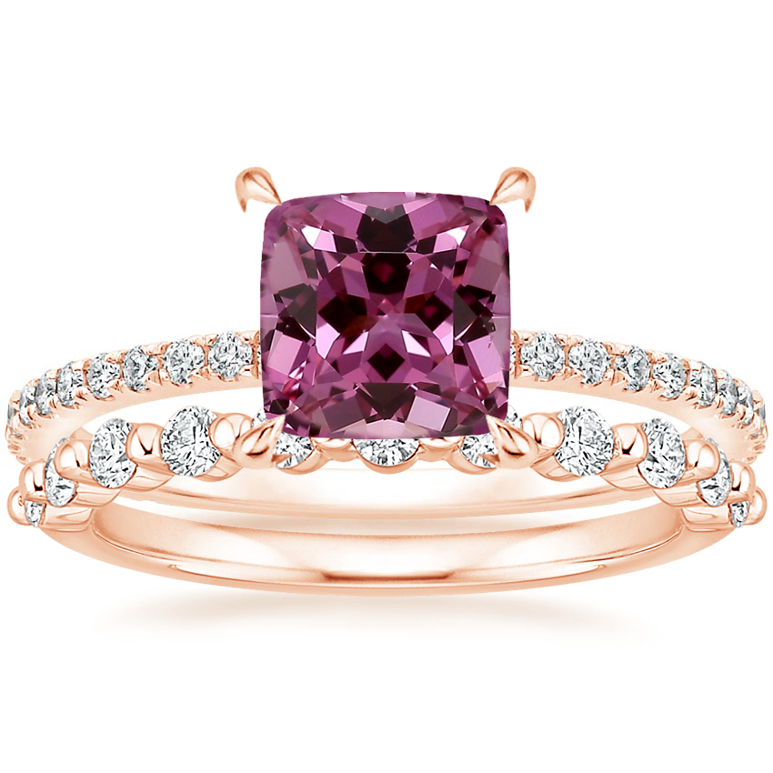 14K Rose Gold Demi Diamond Ring (1/3 ct. tw.) with Marseille Diamond Ring (1/3 ct. tw.)