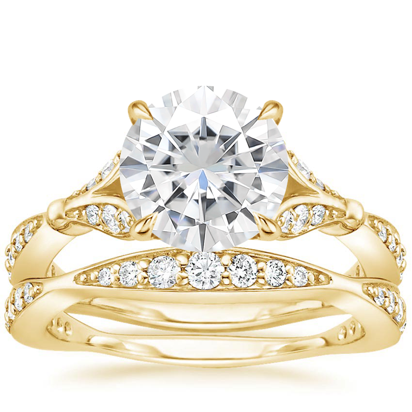 18KY Moissanite Zinnia Diamond Bridal Set (1/2 ct. tw.), top view
