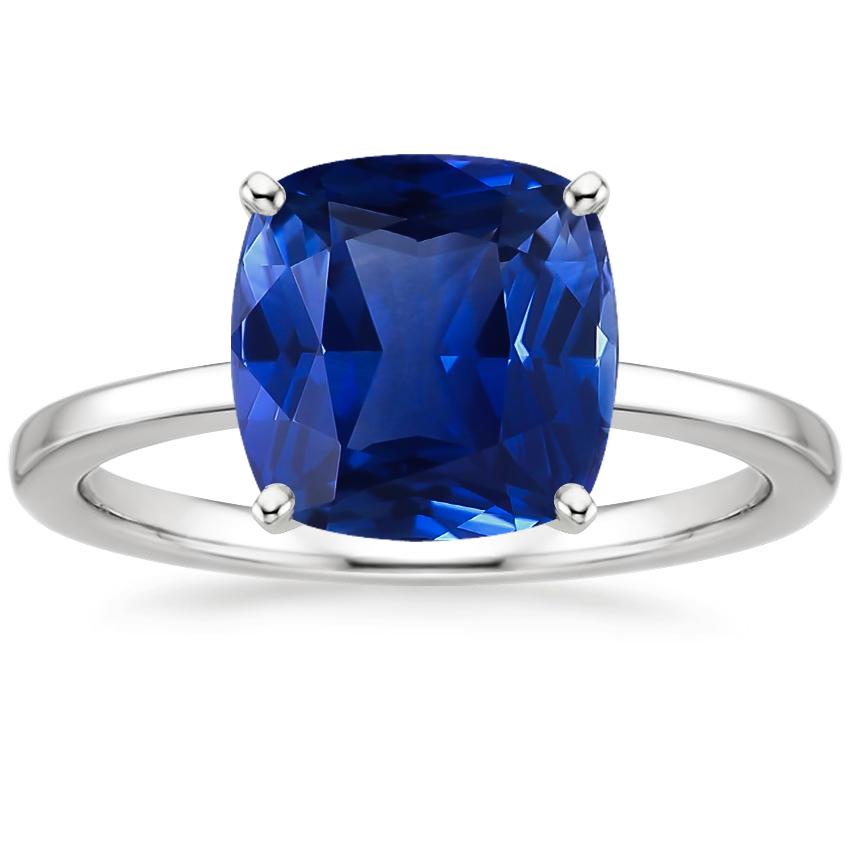 18K White Gold Petite Quattro Solitaire Ring, large top view