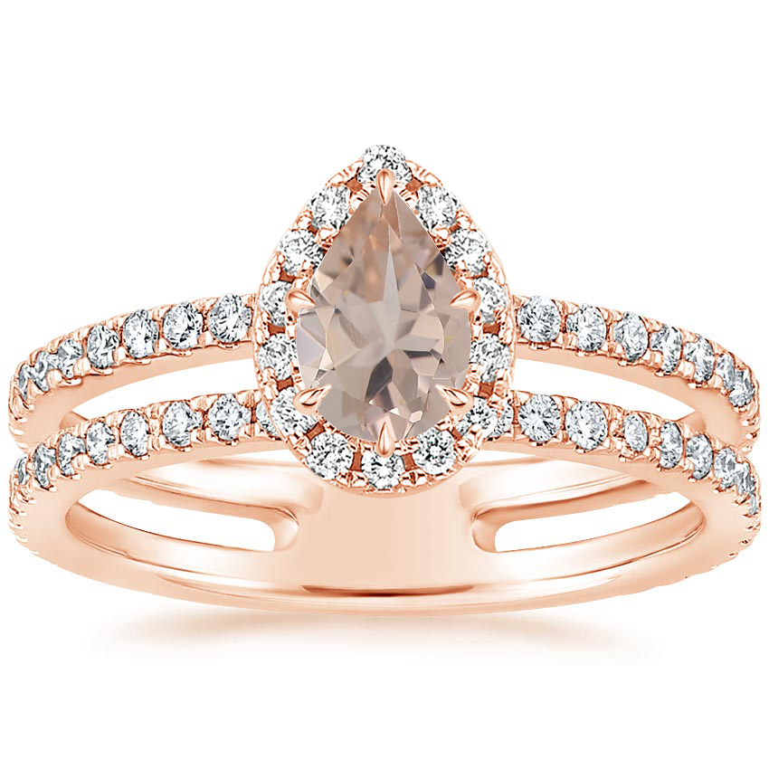 14K Rose Gold Linnia Halo Diamond Ring (2/3 ct. tw.), large top view