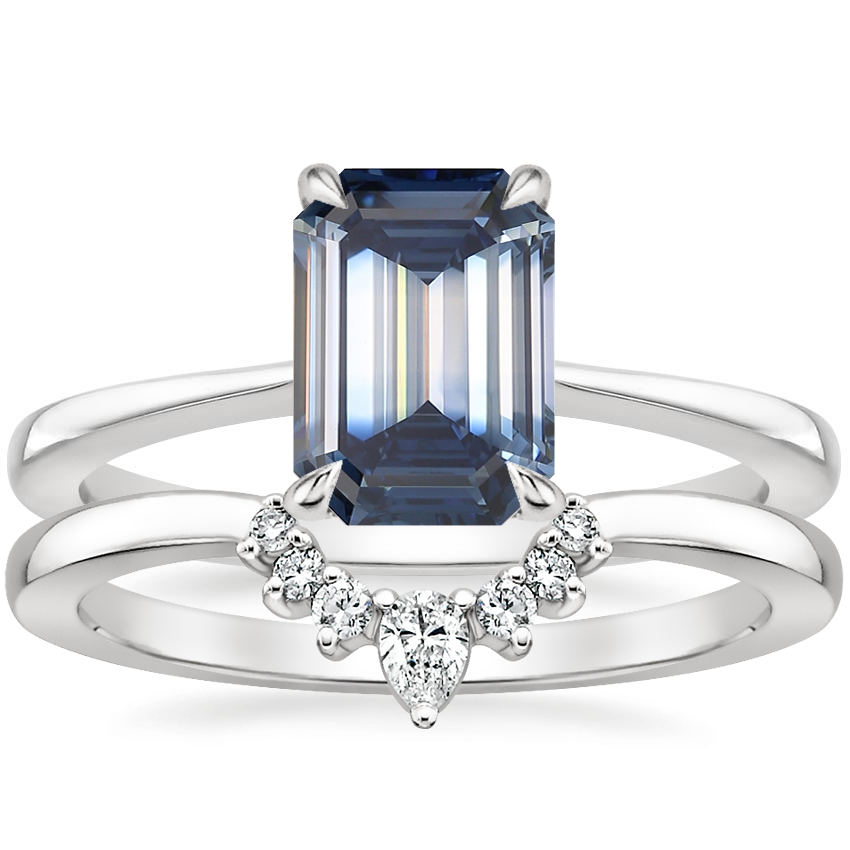 Platinum Elle Ring with Lunette Diamond Ring