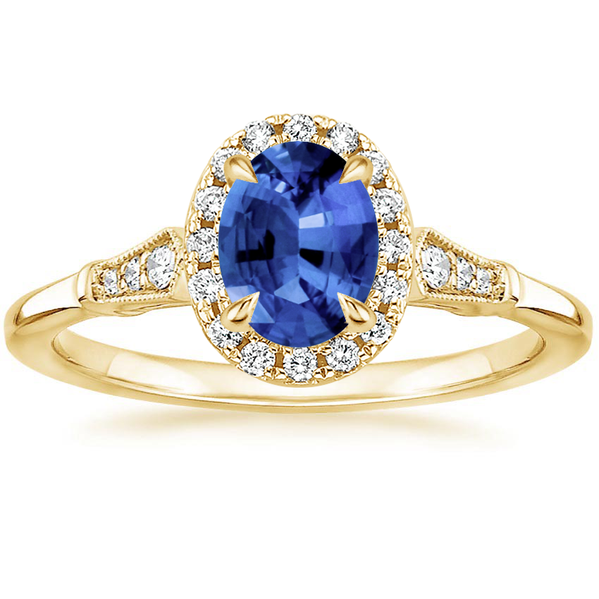 Sapphire Linden Diamond Ring in 18K Yellow Gold