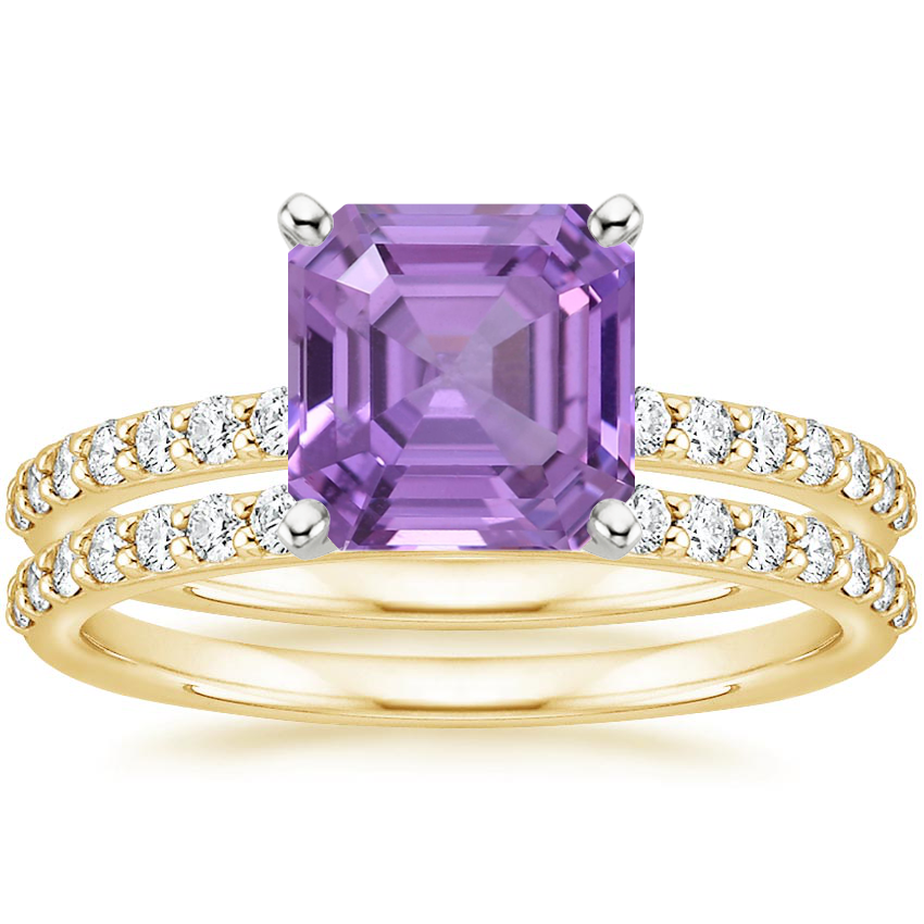 18K Yellow Gold Petite Shared Prong Bridal Set (1/2 ct. tw.)