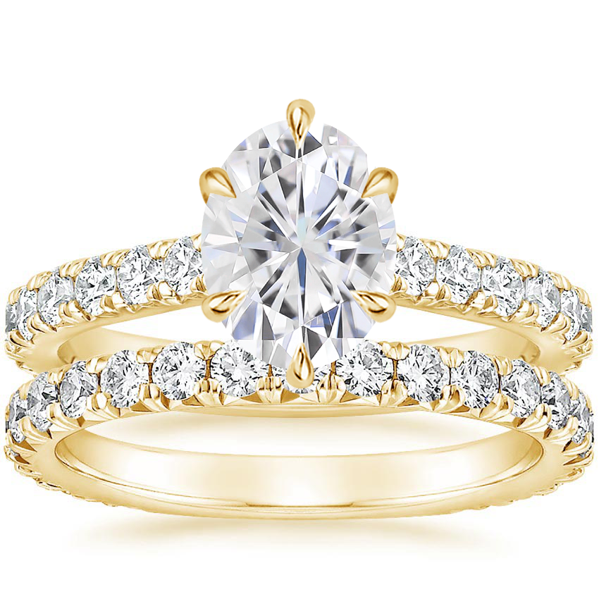 18KY Moissanite Luxe Sienna Diamond Bridal Set (1 1/8 ct. tw.), top view