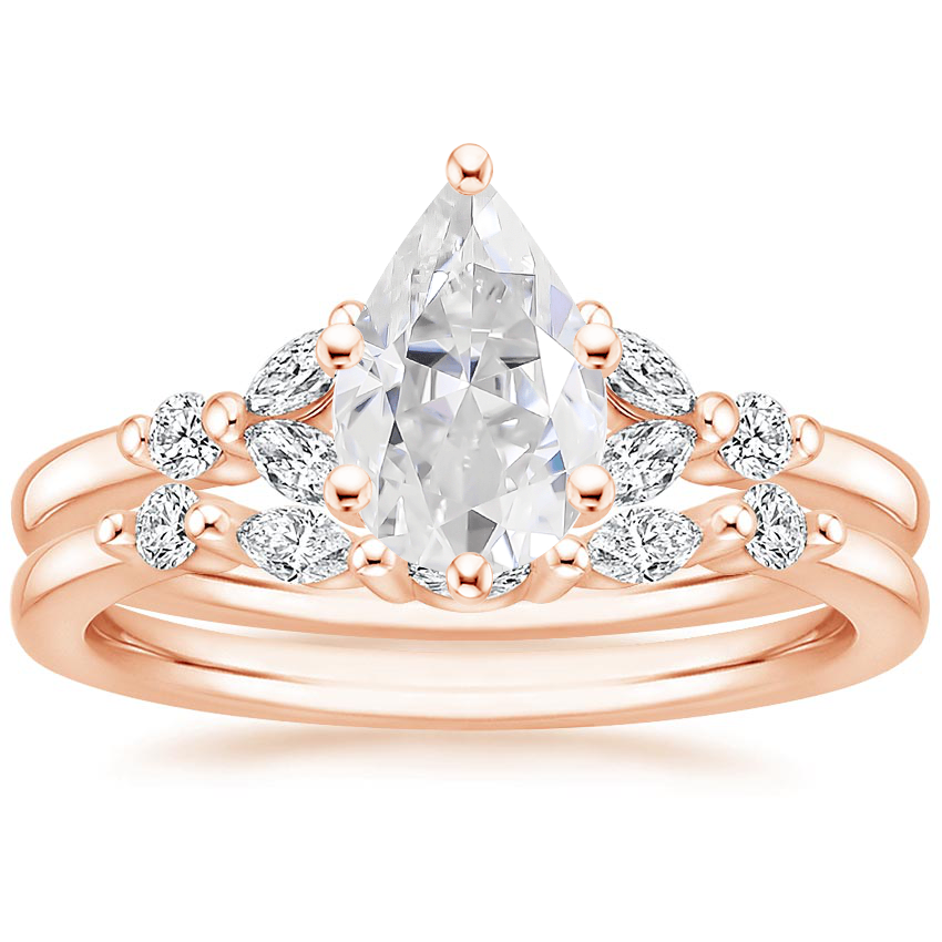 14KR Moissanite Verbena Diamond Bridal Set (1/4 ct. tw.), top view