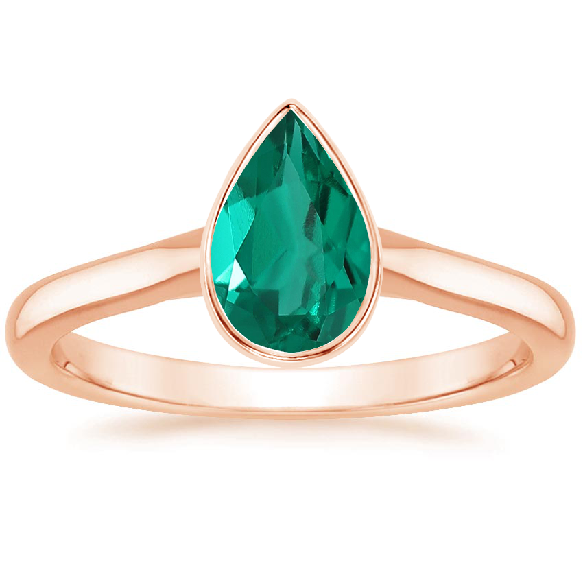 14K Rose Gold Luna 2mm Bezel Ring, large top view