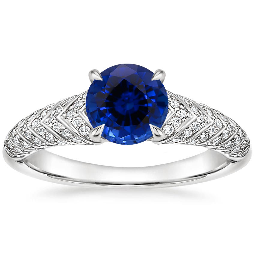 Sapphire Nola Diamond Ring in 18K White Gold