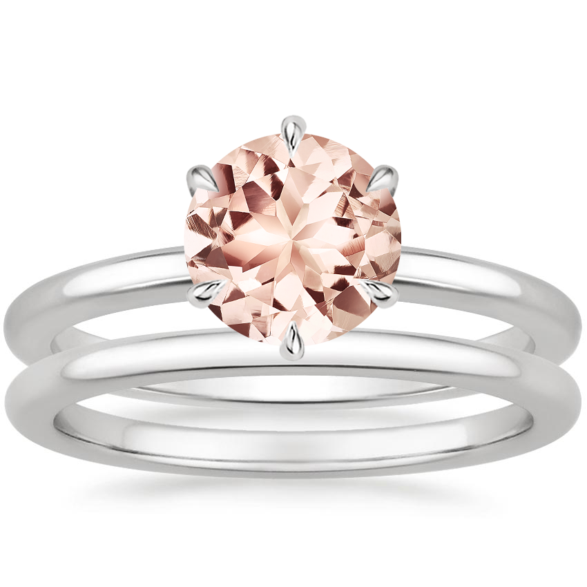 18KW Morganite Esme Bridal Set, top view