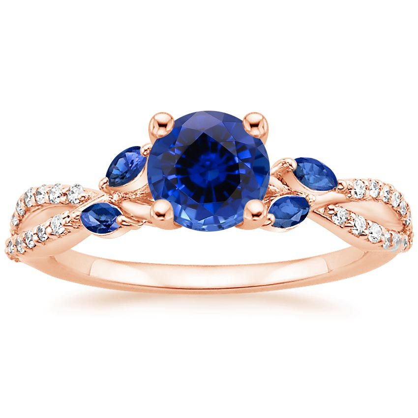 Sapphire Luxe Willow Sapphire and Diamond Ring (1/8 ct. tw.) in 14K ...