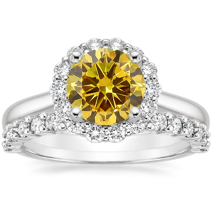 18K White Gold Lotus Flower Diamond Ring 1 3 ct. tw. with Shared Prong Diamond Ring 2 5 ct. tw