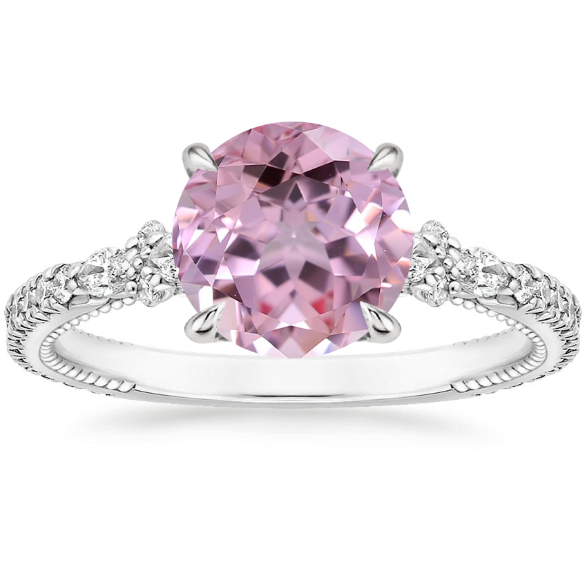 18K White Gold Primrose Diamond Ring, large top view