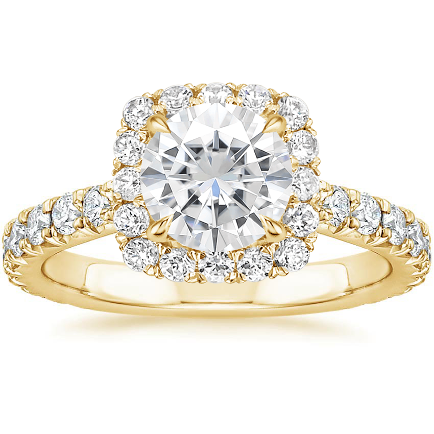 Moissanite Estelle Diamond Ring (3/4 ct. tw.) in 18K Yellow Gold