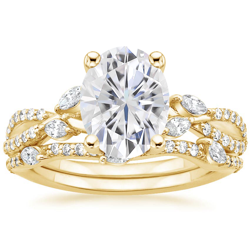 18KY Moissanite Luxe Willow Bridal Set (1/2 ct. tw.), top view