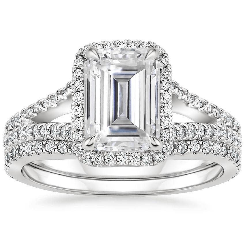 18KW Moissanite Fortuna Diamond Bridal Set (2/3 ct. tw.), top view
