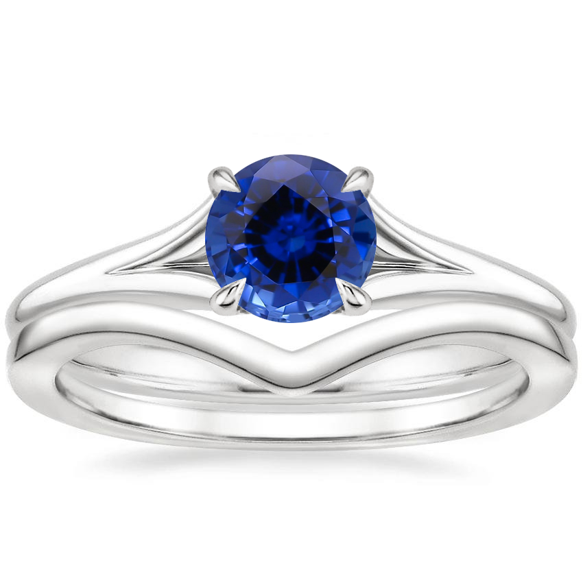 18K White Gold Reverie Ring with Chevron Ring