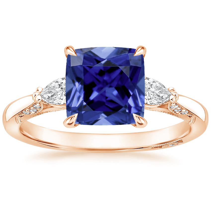 18K Rose Gold Simply Tacori Three Stone Diamond Ring (1/3 ct. tw.), large top view