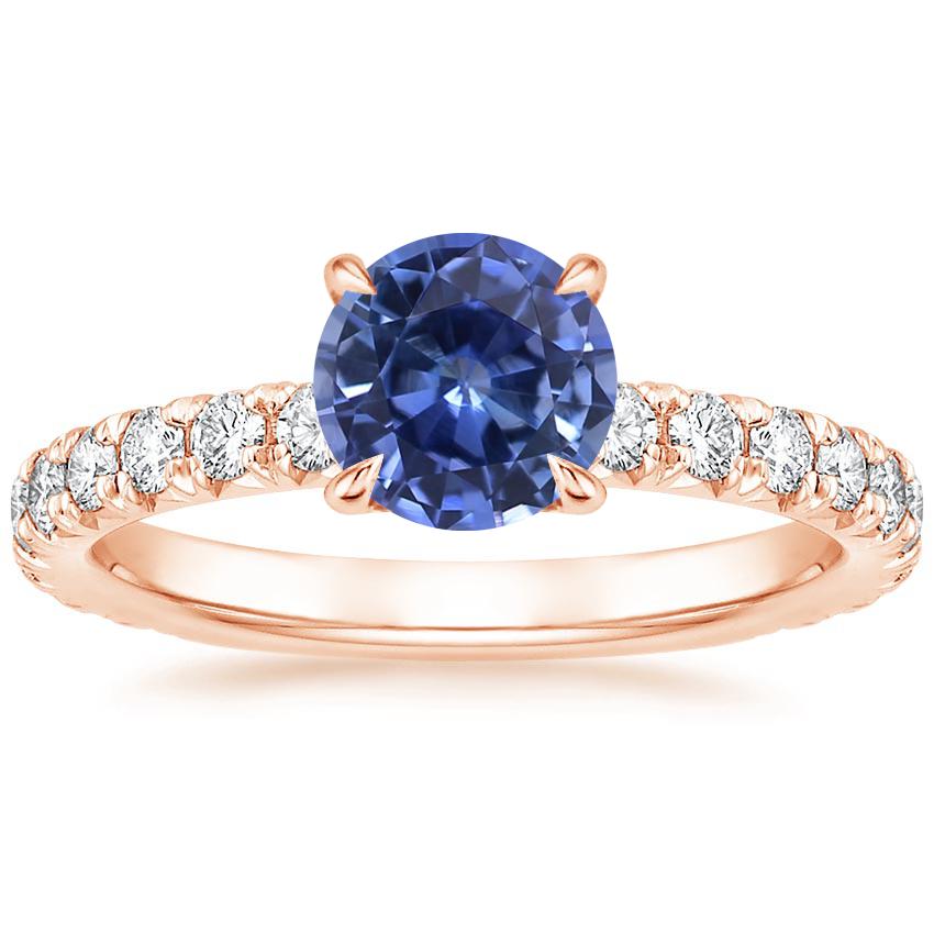 14K Rose Gold Olympia Three-Quarter Coverage Diamond Ring, large top view