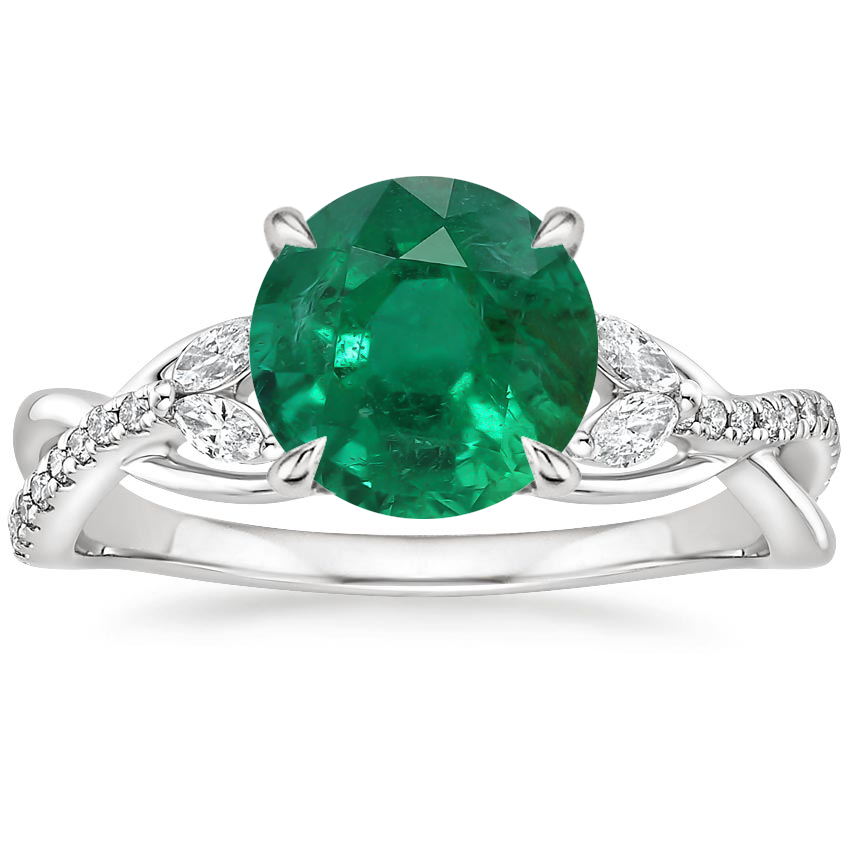 18K White Gold Garland Diamond Ring, large top view