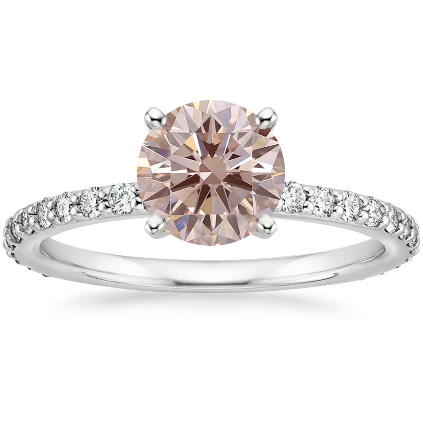 Platinum Petite Shared Prong Three-Quarter Coverage Diamond Ring (1/3 ct. tw.), large top view